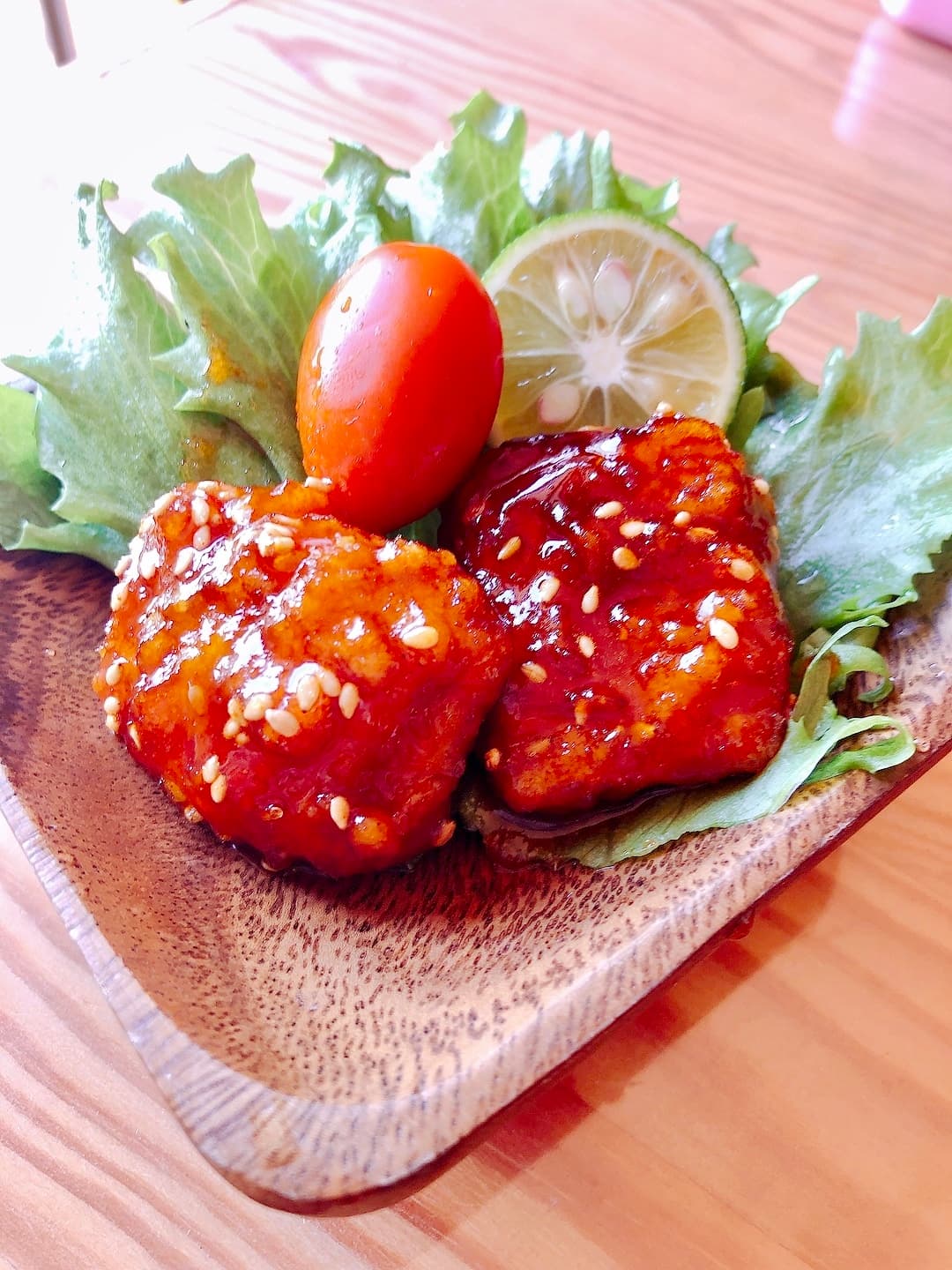 竜田揚げでヤンニョムチキンの完成写真