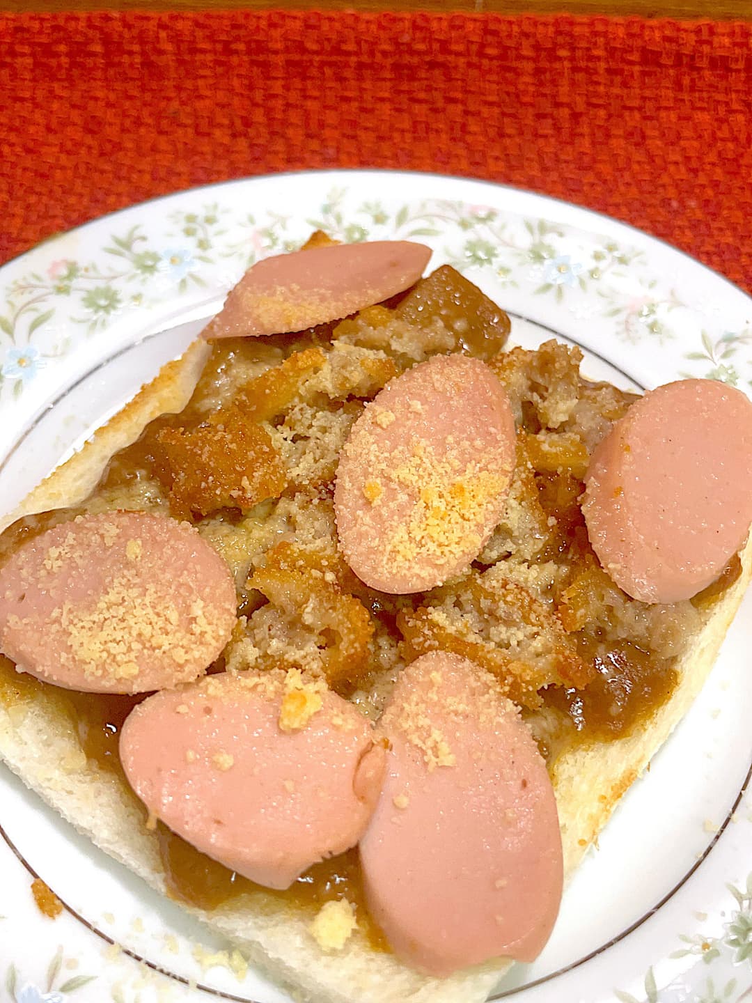 カレーメンチトーストの完成写真