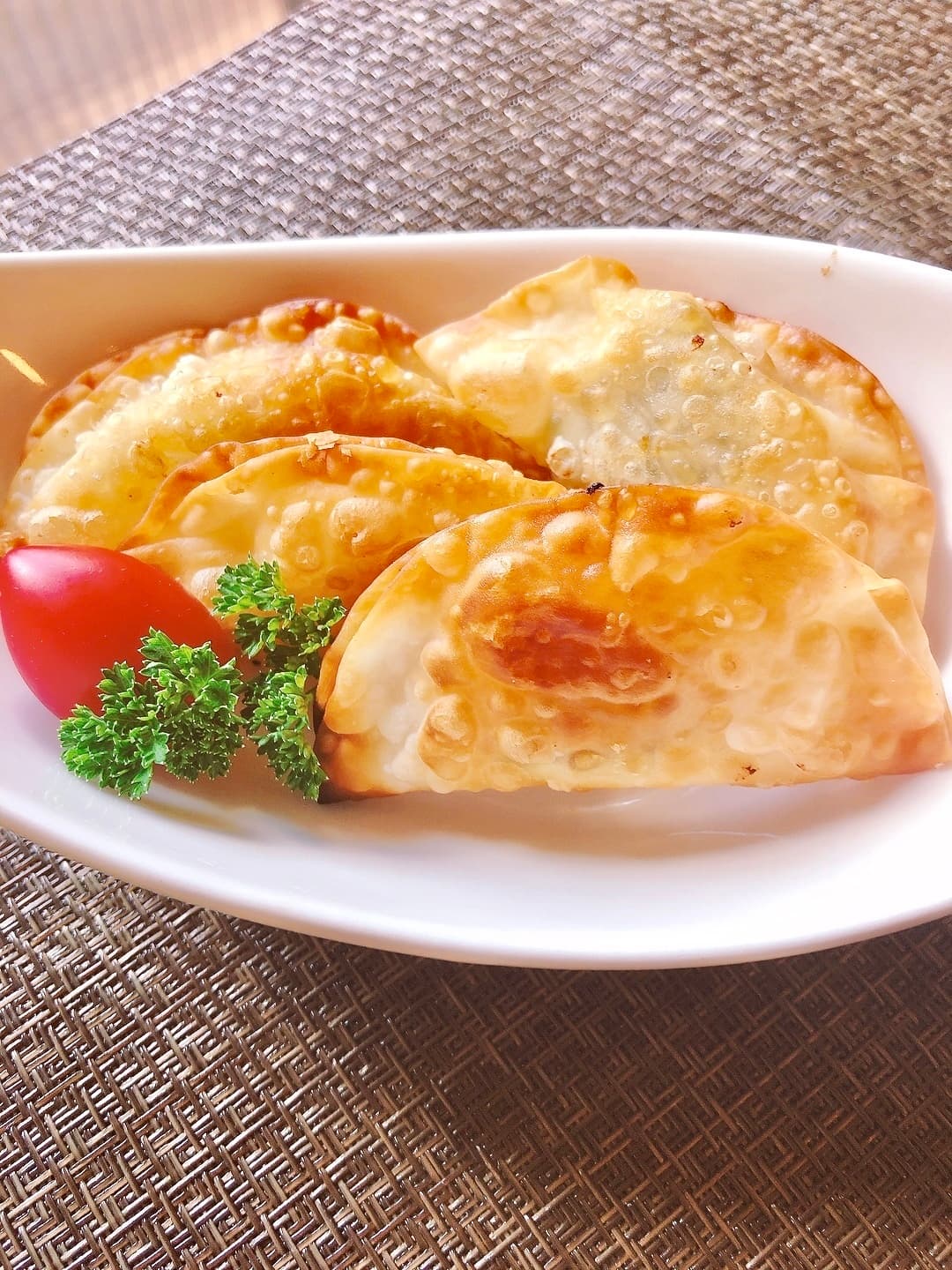 えび&タルタルソースのバジル揚げ餃子の完成写真