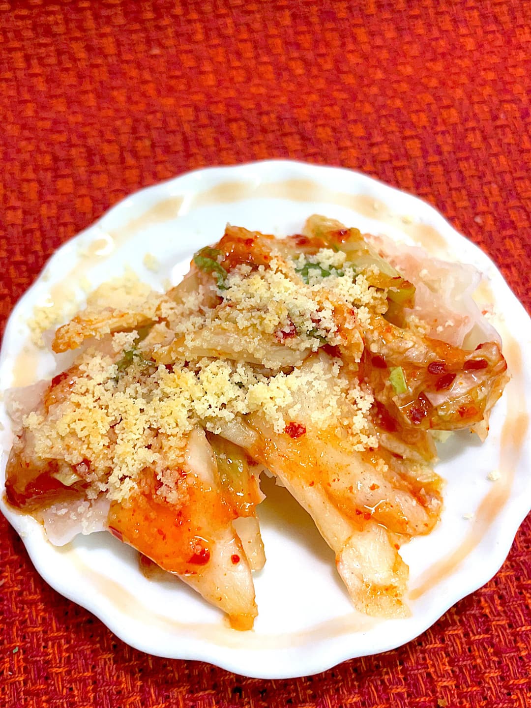 かにシュウマイのキムチーズ焼きの完成写真
