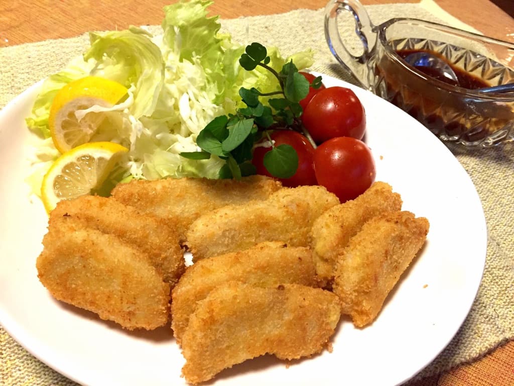 サラダチキンのカツ風揚げ焼の完成写真