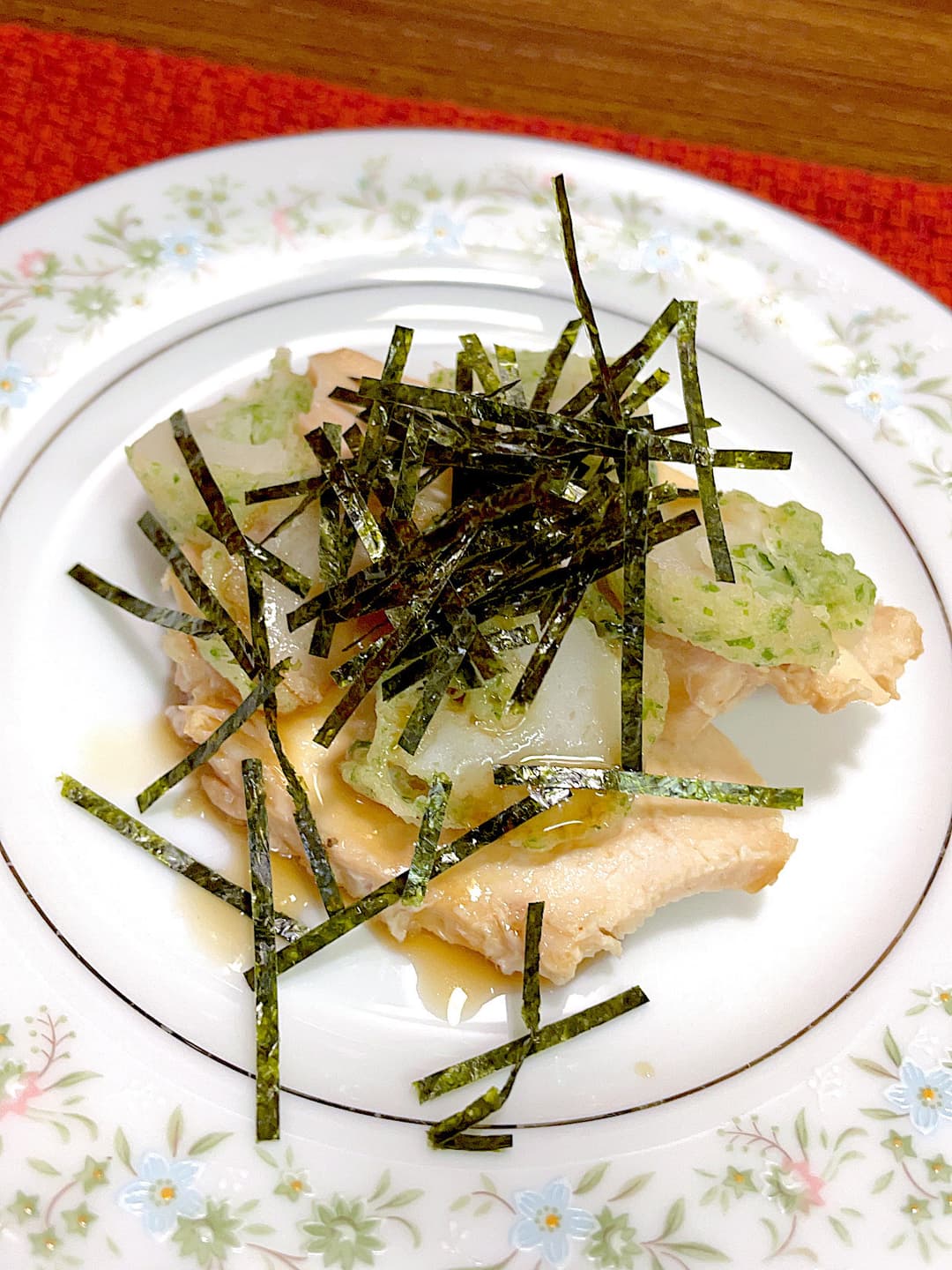 磯辺揚げのチキンサラダの完成写真