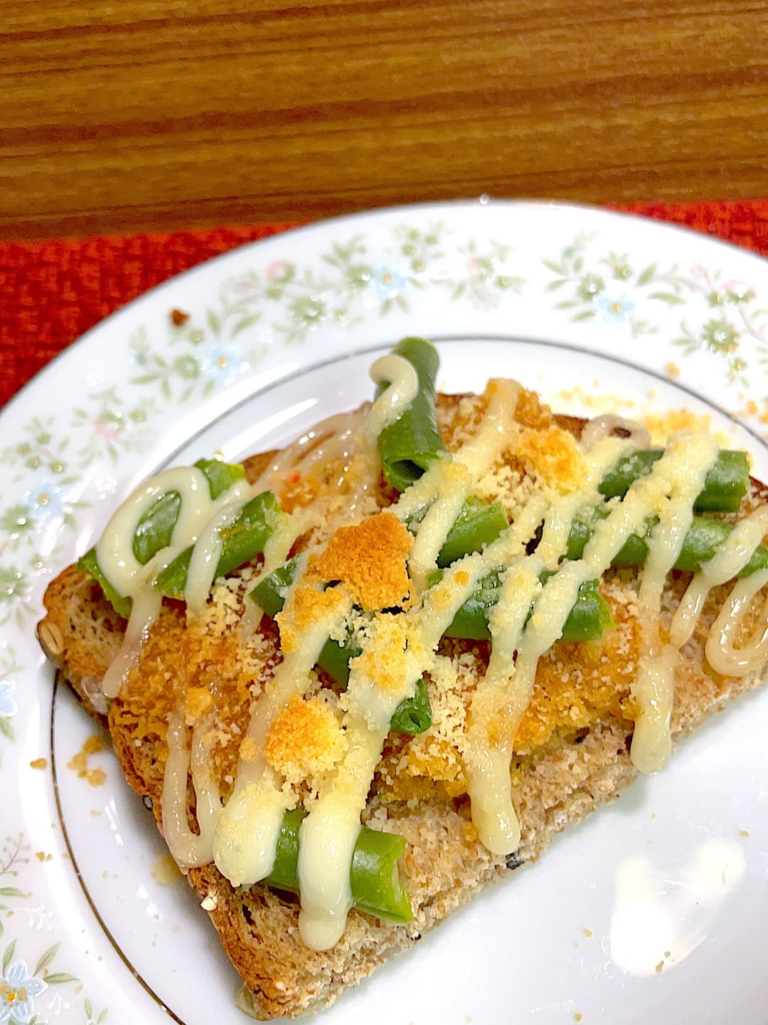 カレーコロッケのいんげんトーストの完成写真