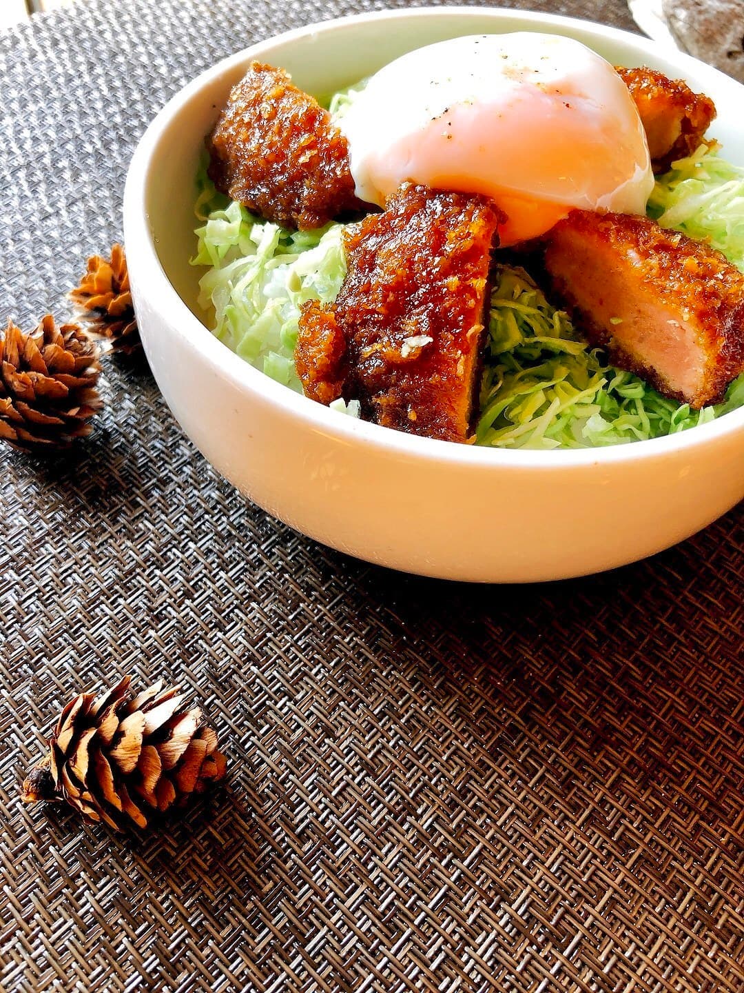 温玉のせソースハムカツ丼!の完成写真