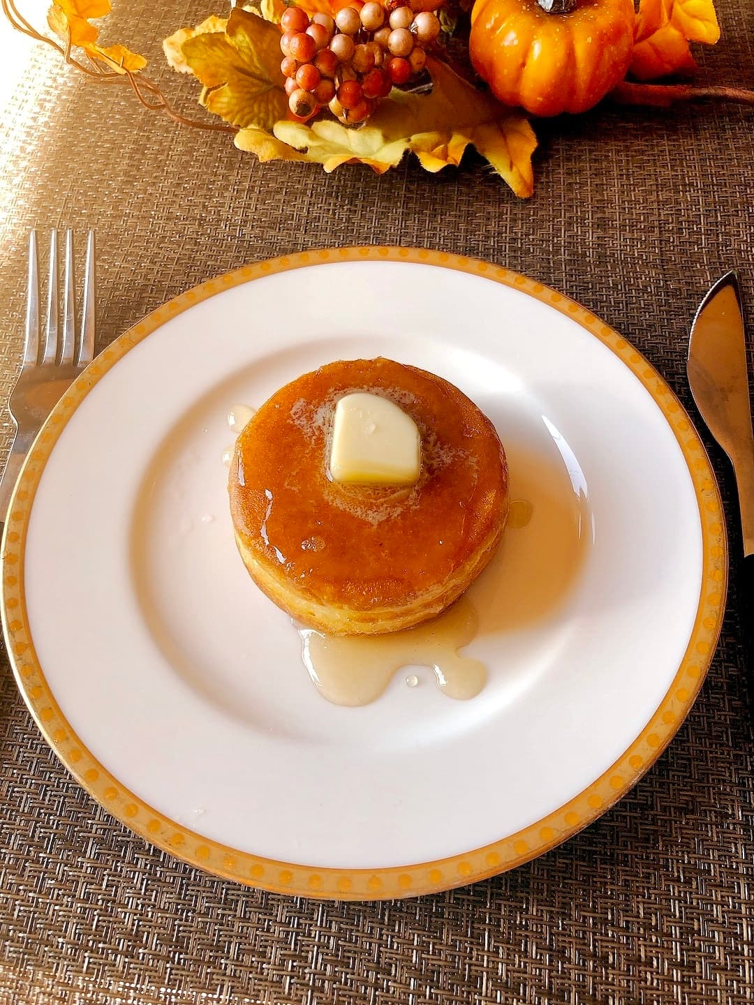 クリームチーズ今川焼のホットケーキ風の完成写真