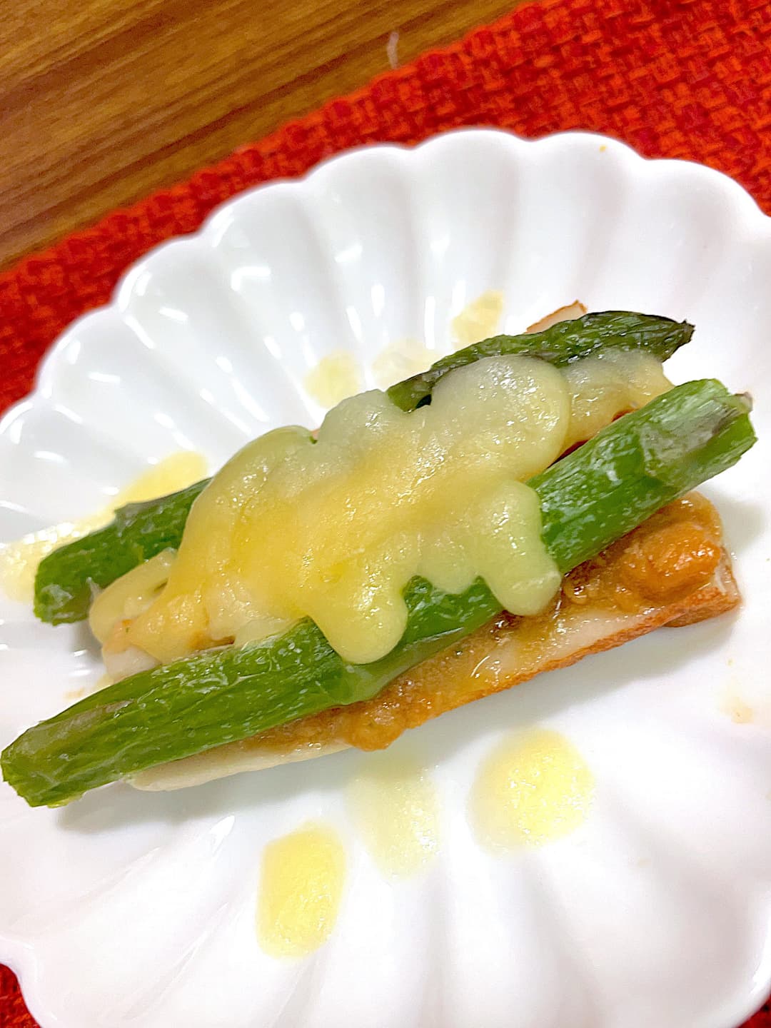 てりやきグラタンのアスパラちくわ焼きの完成写真