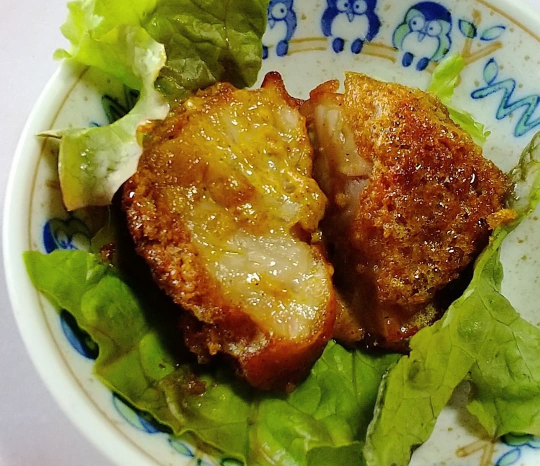 唐揚げのカレーマヨ焼きの完成写真