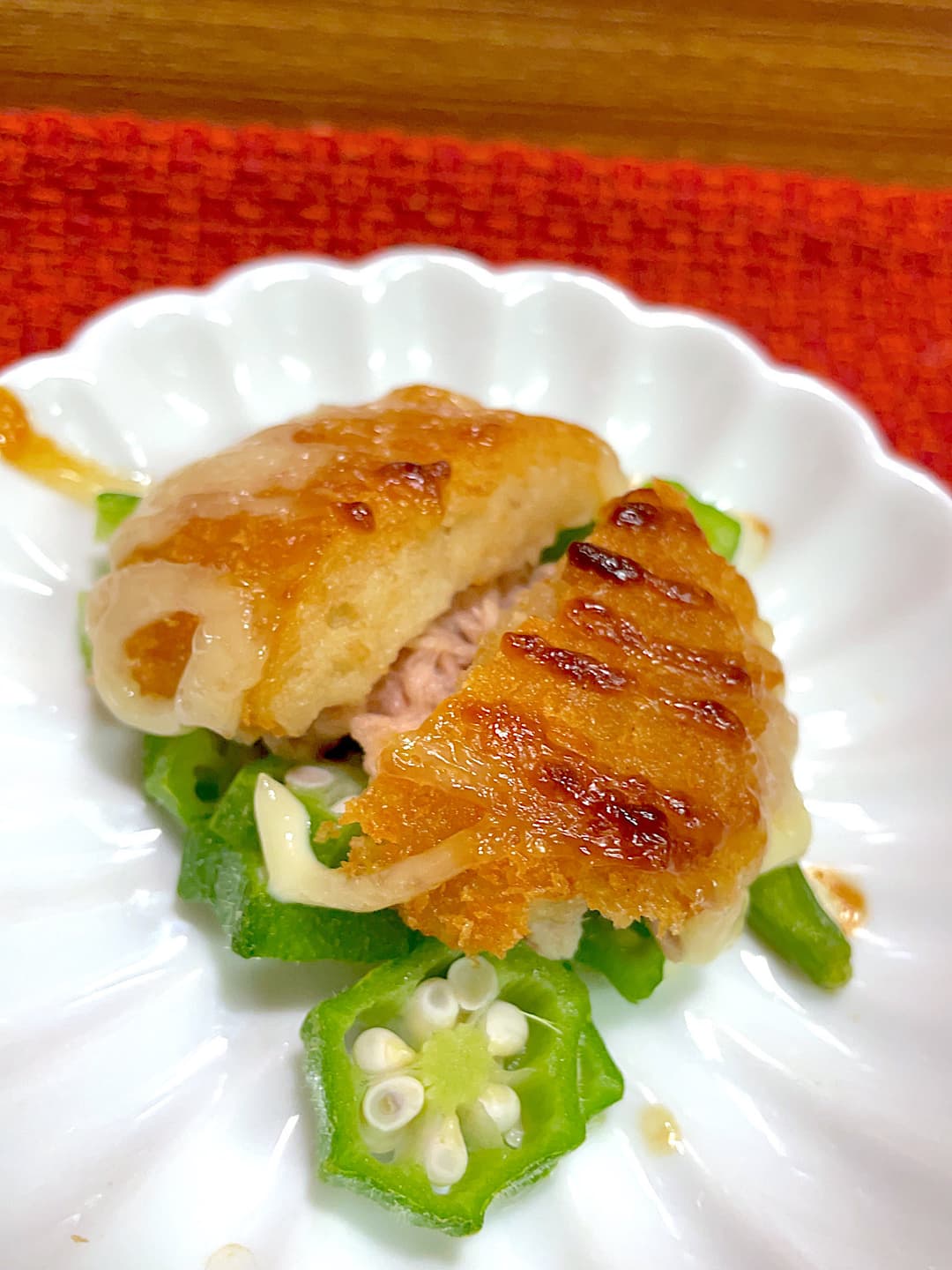 オクラとツナのコロッケ焼きの完成写真