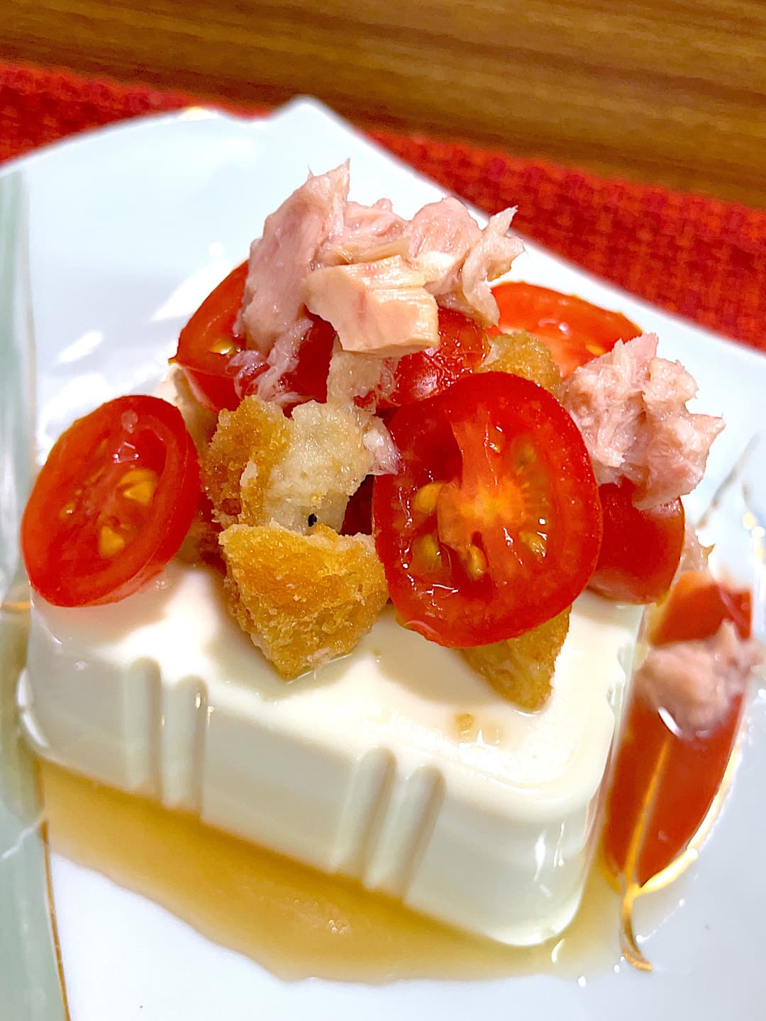 トマトコロッケ冷奴の完成写真
