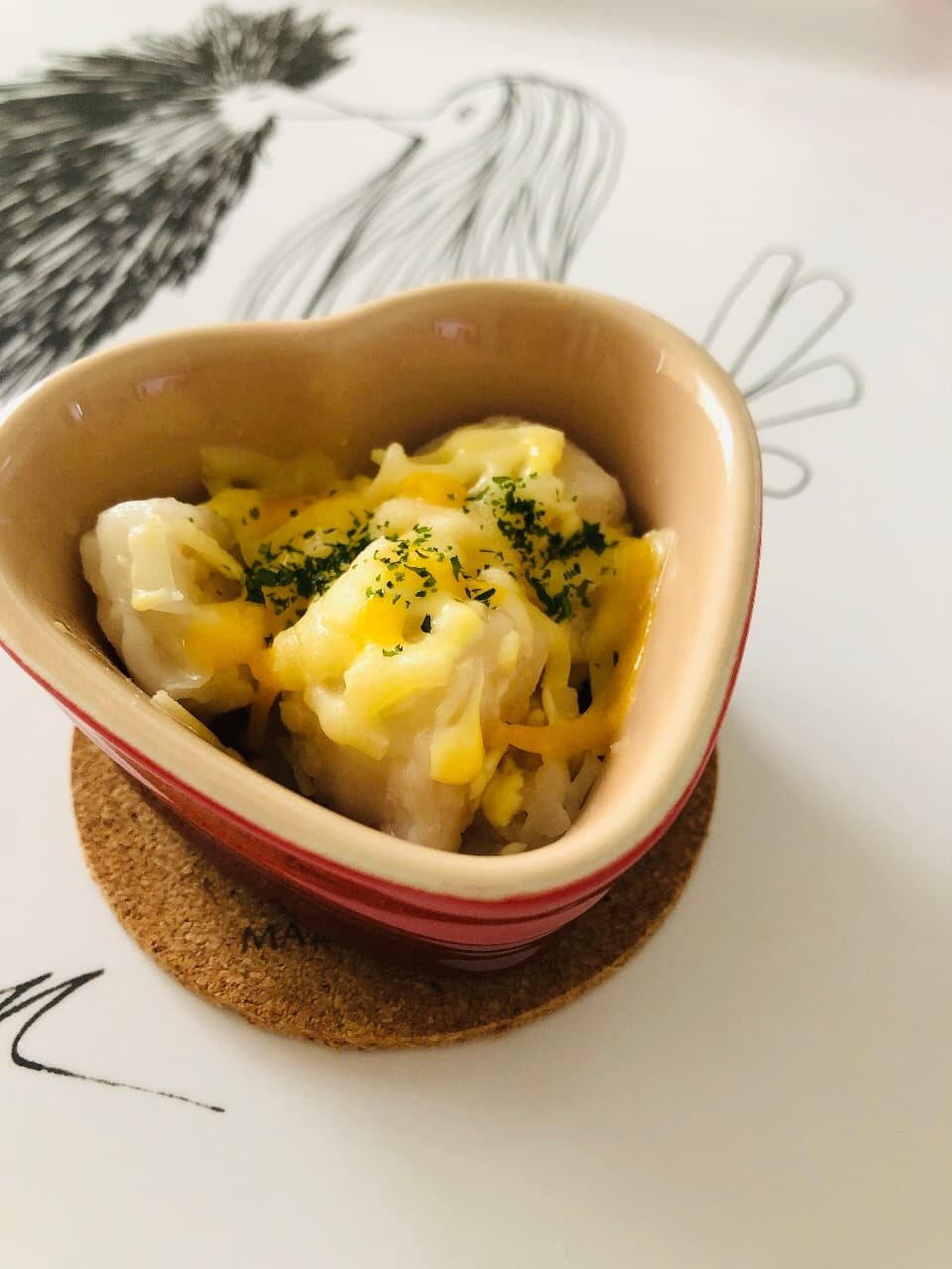 甘えびシューマイのあおさマヨチーズ焼きの完成写真