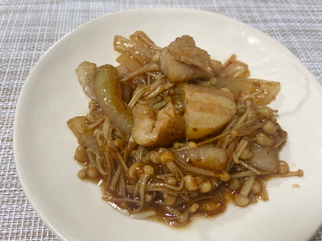 豚バラ焼きの焼肉炒めの完成写真
