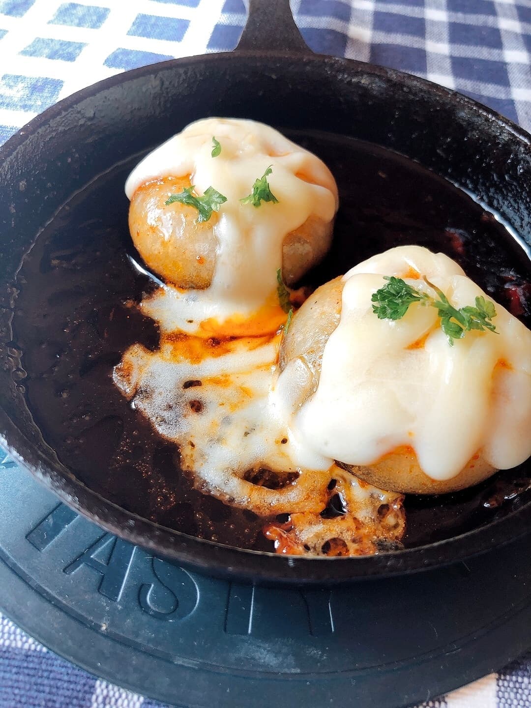 にら焼餅のコチュジャンチーズ焼の完成写真