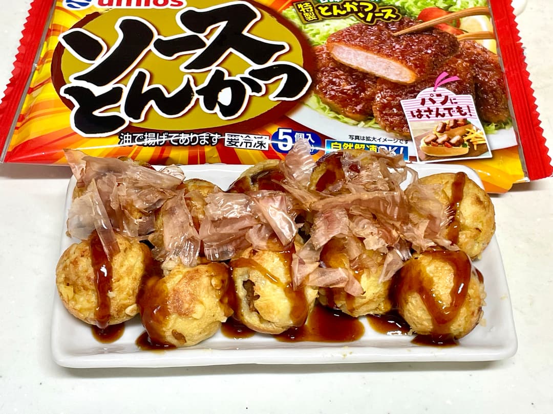 ソースとんかつたこ焼きの完成写真