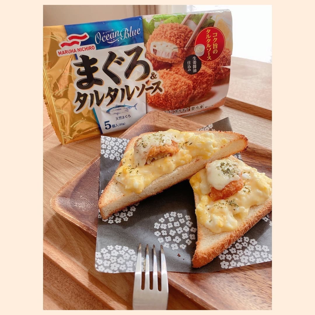 まぐろとたっぷりタルタルのチーズトーストの完成写真