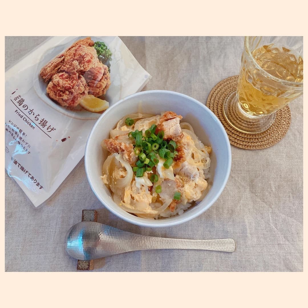 唐揚げ親子丼の完成写真