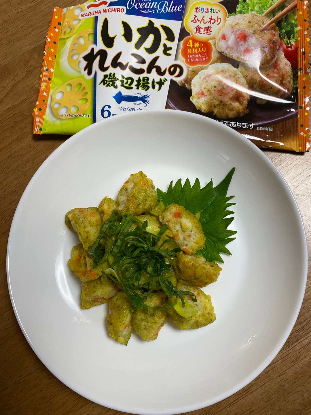 いかとれんこんの磯辺揚げカレー風味の完成写真