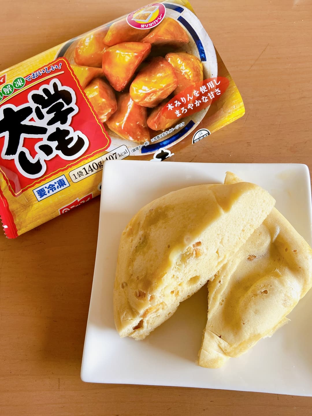 電子レンジで!大学芋蒸しパンの完成写真