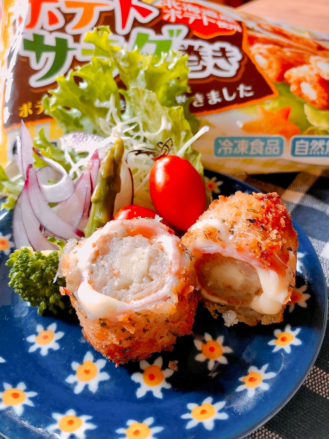 ポテトサラダ巻きのベーコンチーズフライの完成写真
