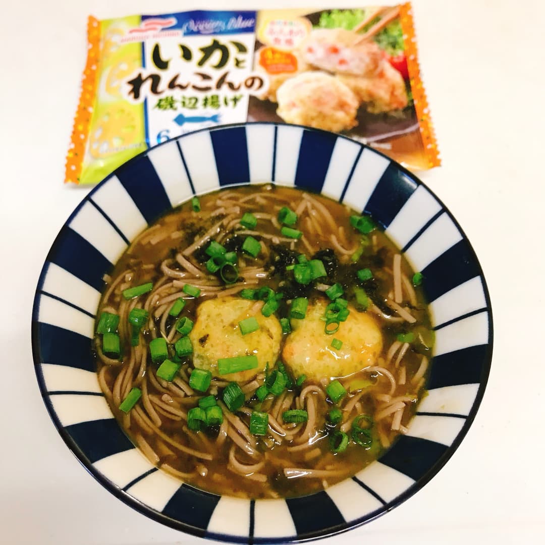いかれんこんそばの完成写真