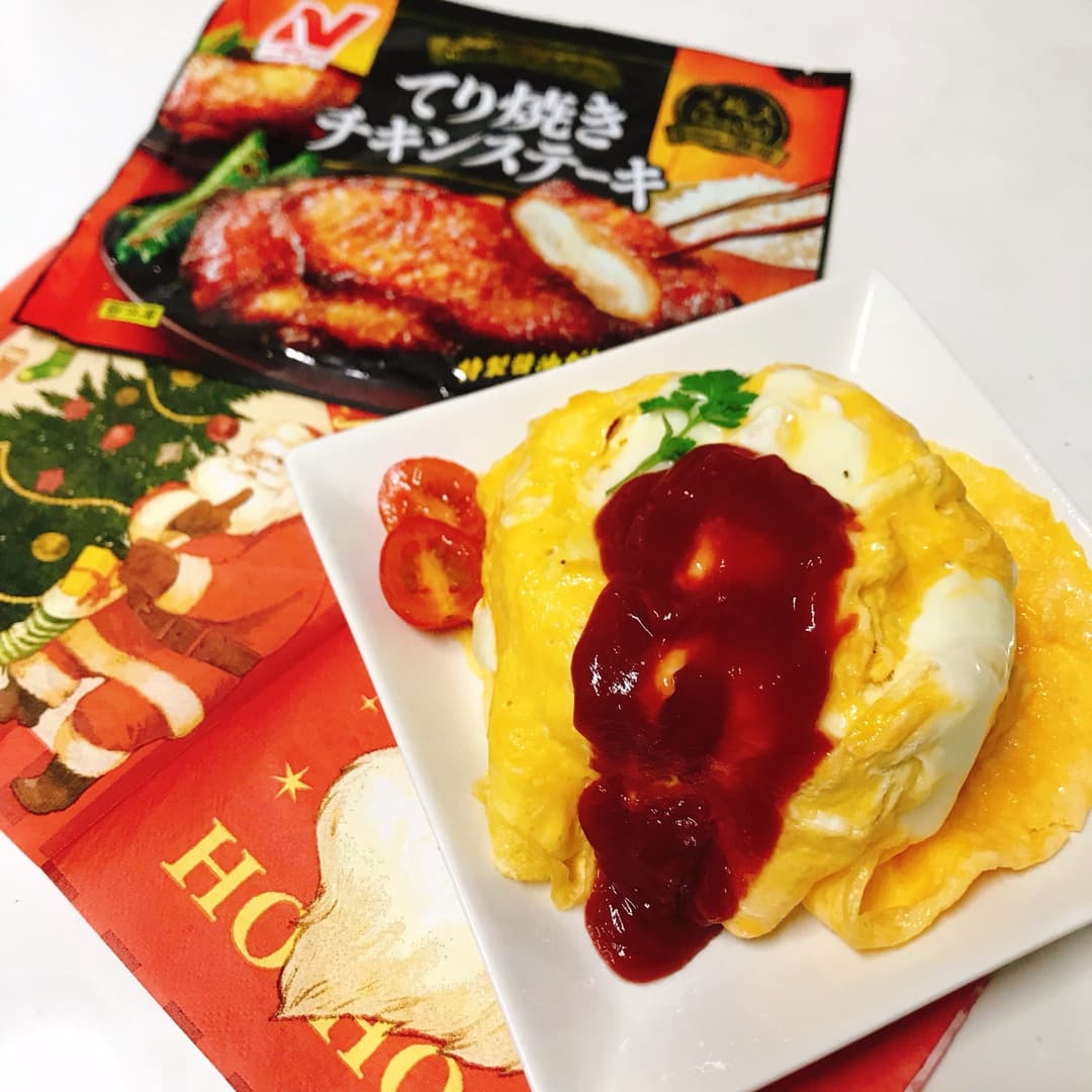 てり焼チキンのオムライスの完成写真