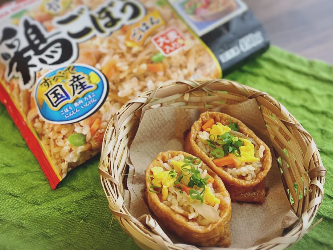鶏ごぼうのお稲荷さんの完成写真