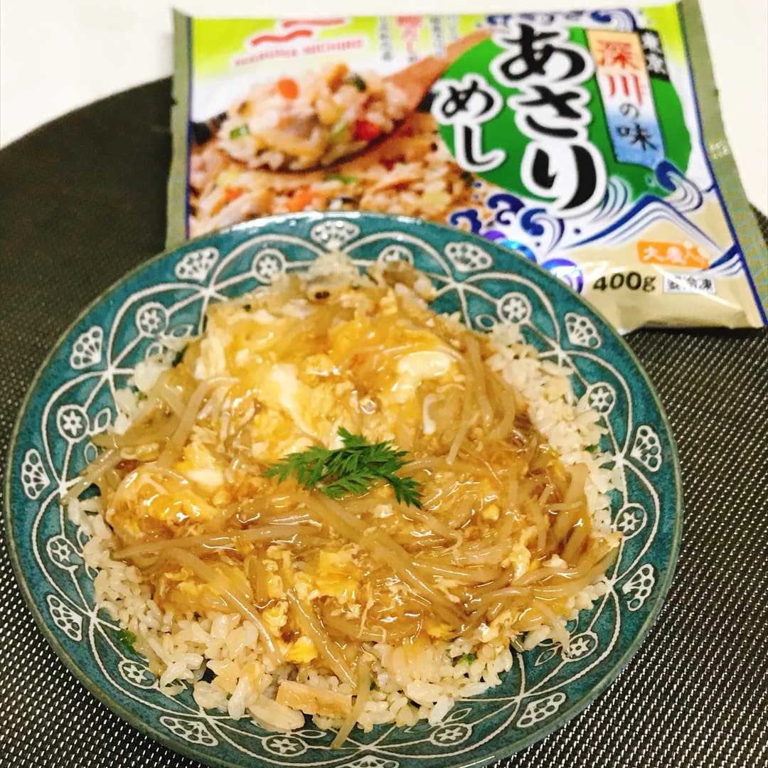 あさりめしのもやしあんかけの完成写真