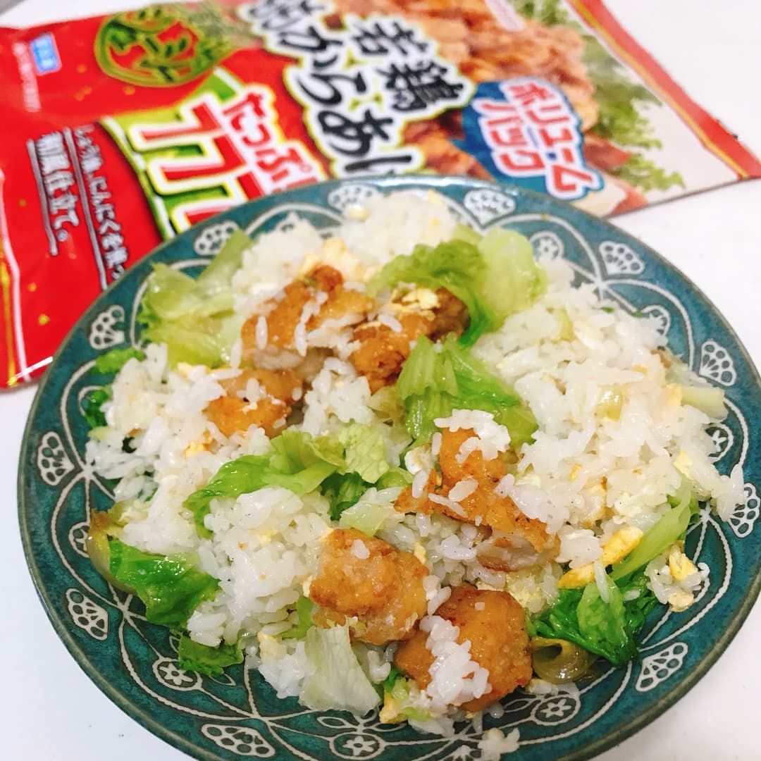 ももからあげのレタス炒飯の完成写真