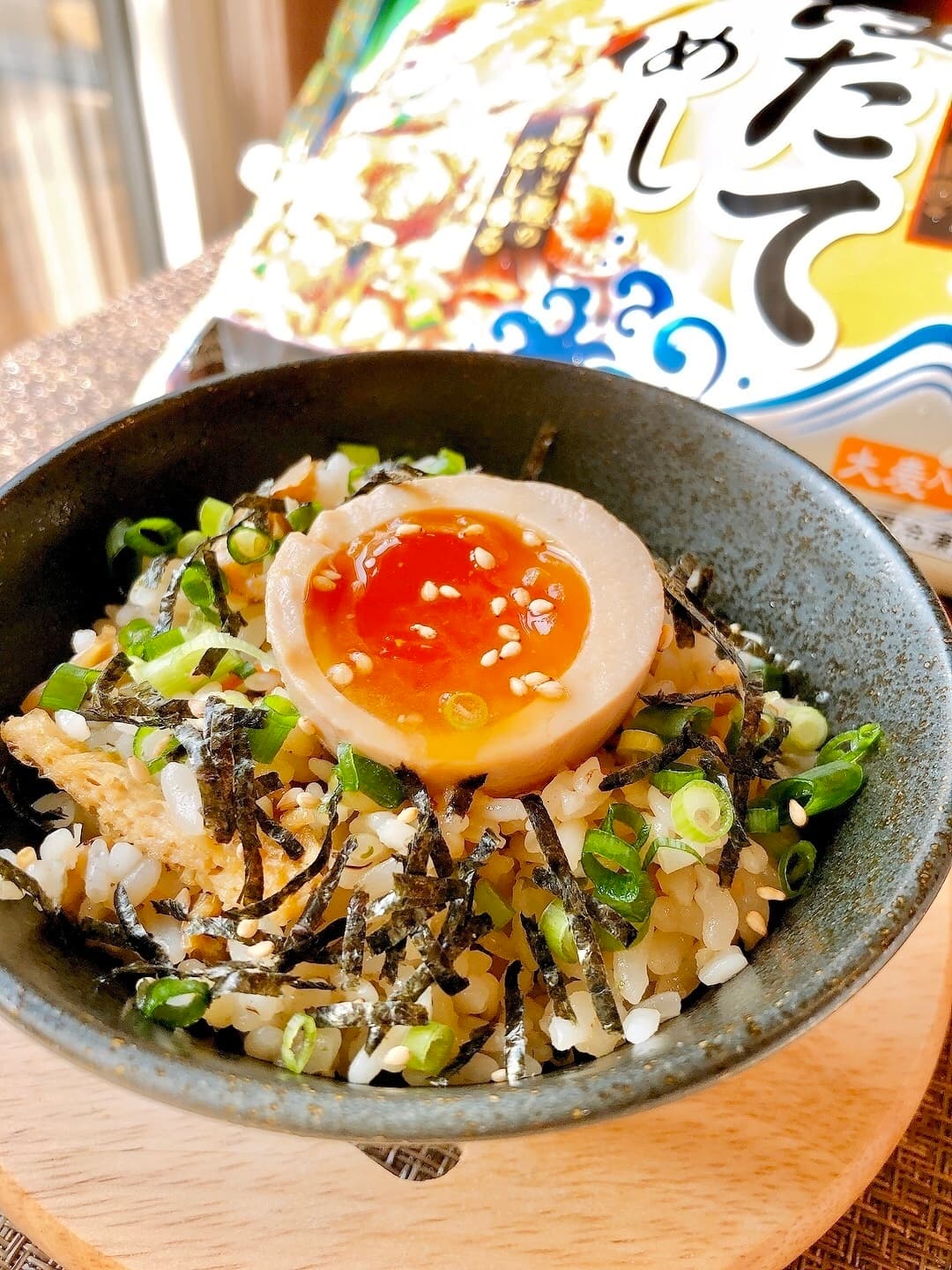 ほたてめしの味玉のせの完成写真