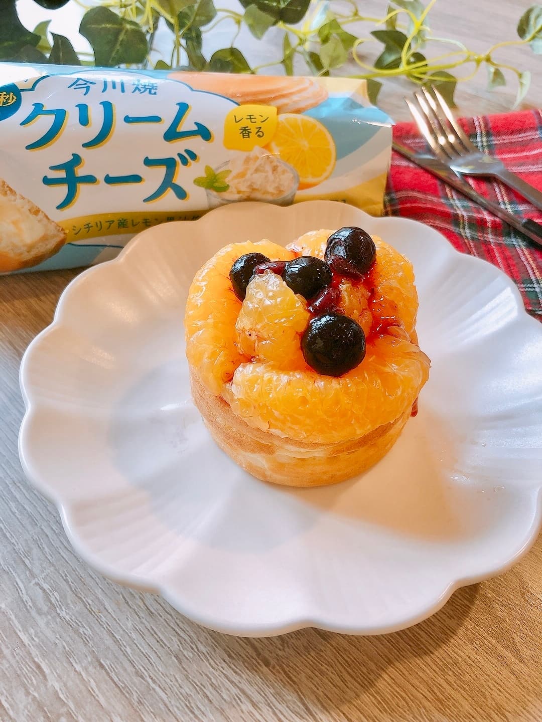 伊予柑とブルーベリーの今川焼の完成写真