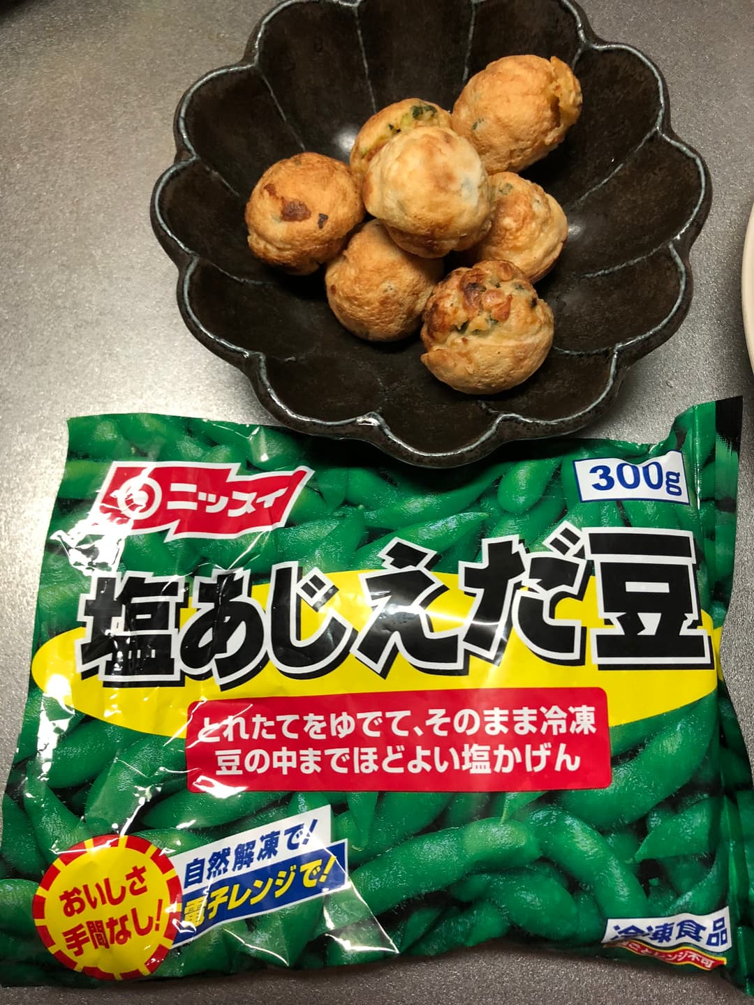 食感楽しいえだ豆の味覚焼きの完成写真