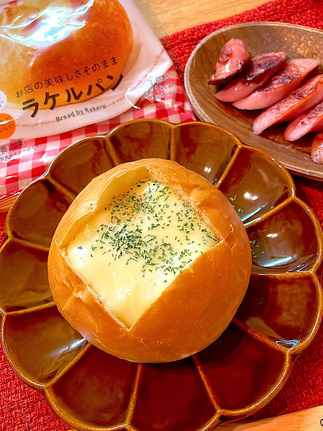 ラケルパンのチーズフォンデュの完成写真