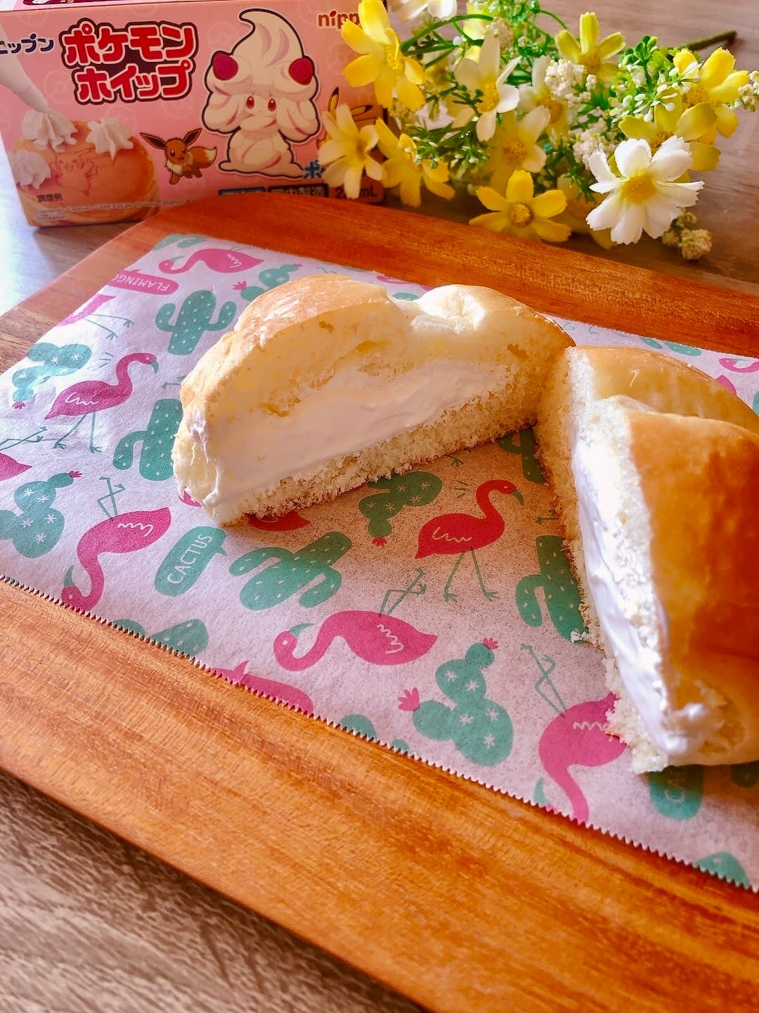 ホイップクリームパンの完成写真