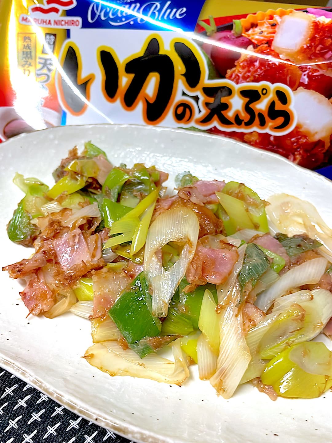 いかとねぎのバター醤油炒めの完成写真