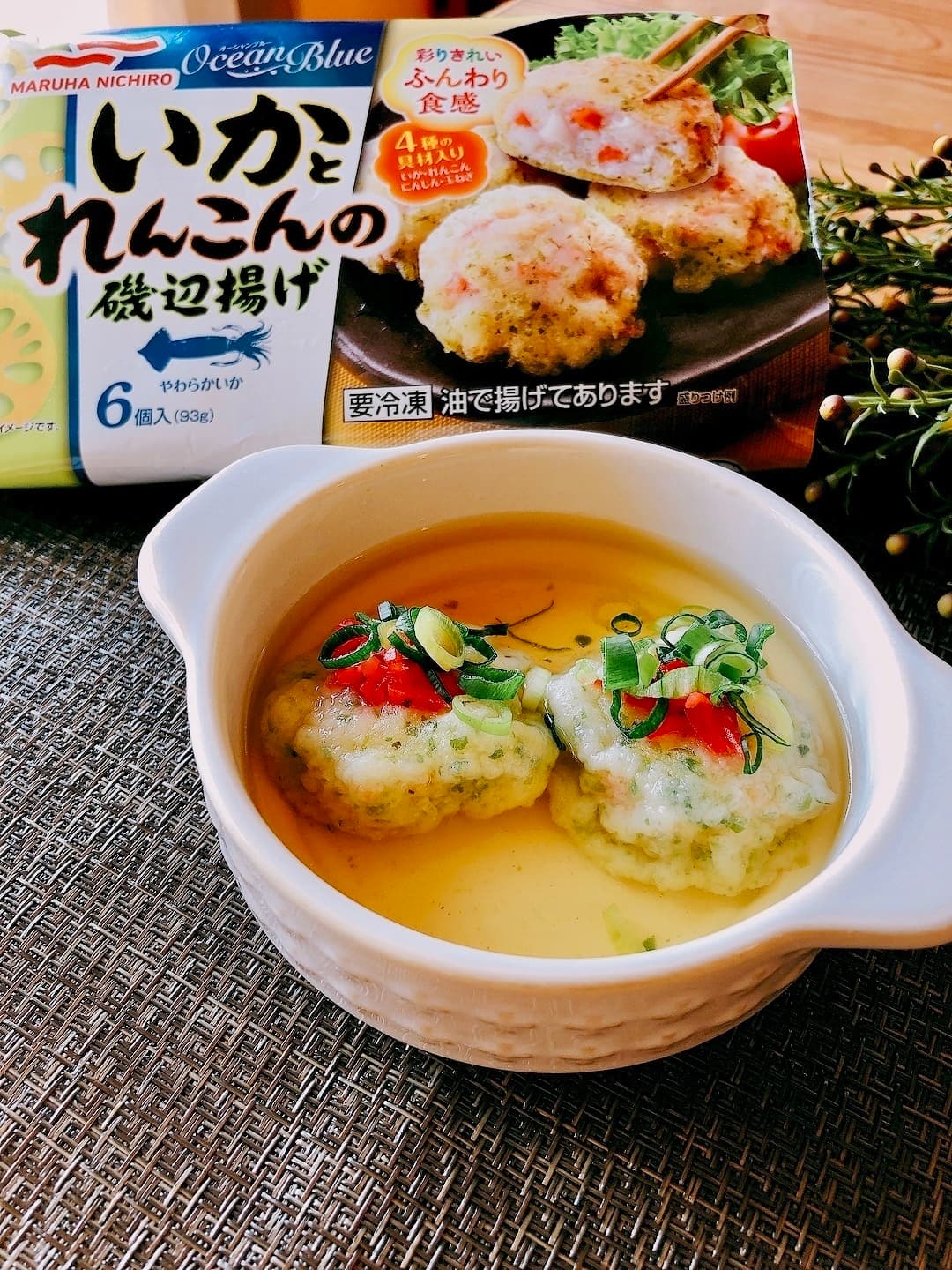 いかの磯辺揚げの明石焼き風の完成写真