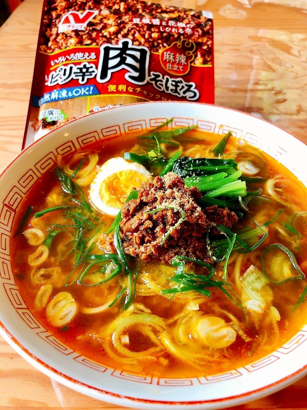 肉そぼろで簡単坦々麺の完成写真
