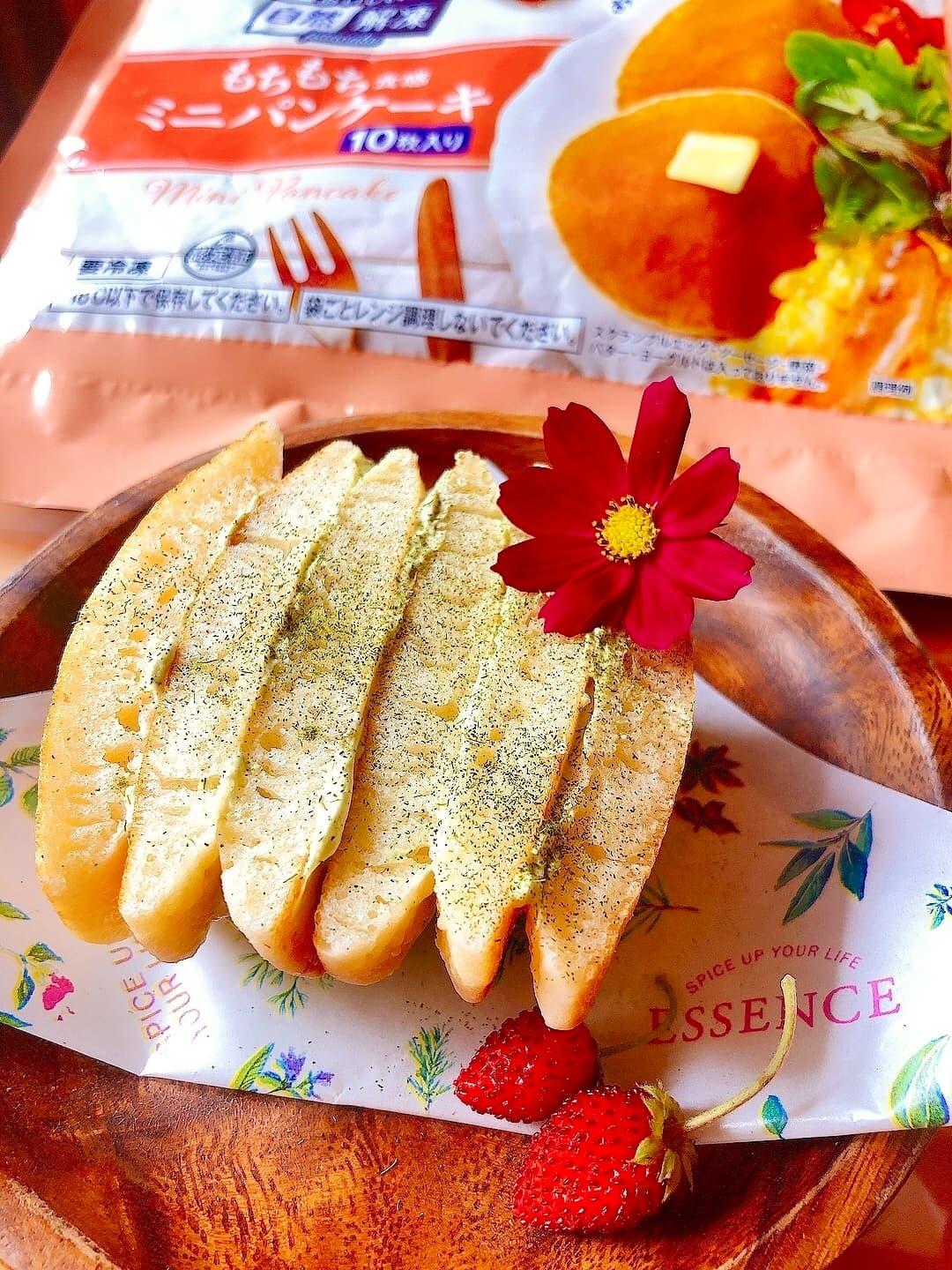 抹茶クリームパンケーキの完成写真