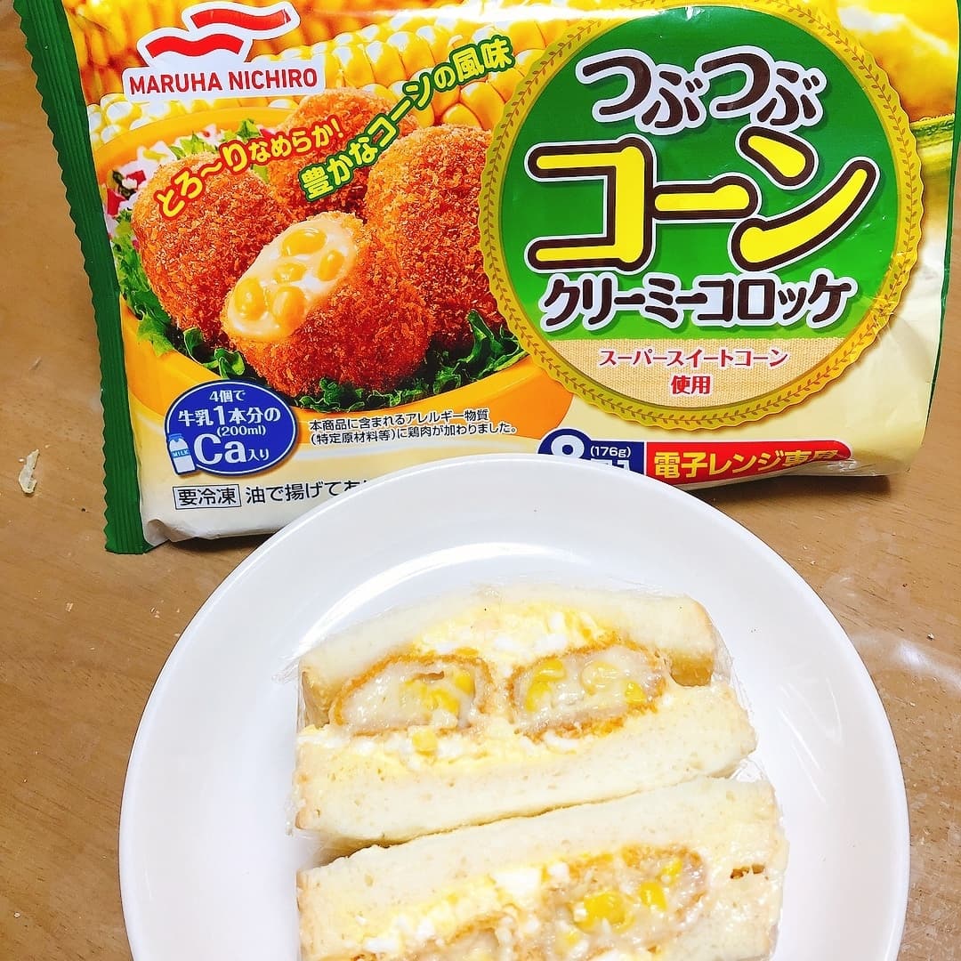 つぶコーンサンドの完成写真