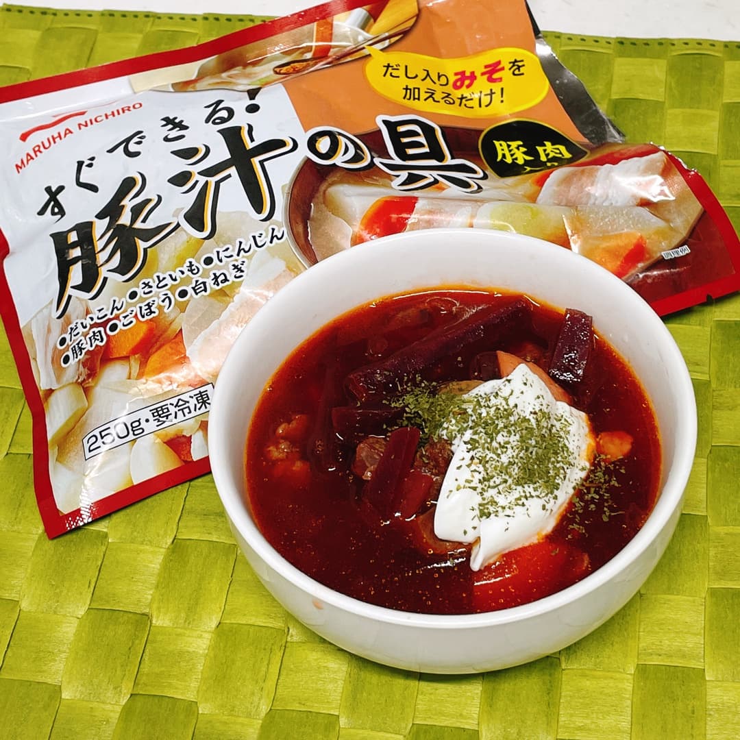 根菜たっぷりのあったかボルシチの完成写真