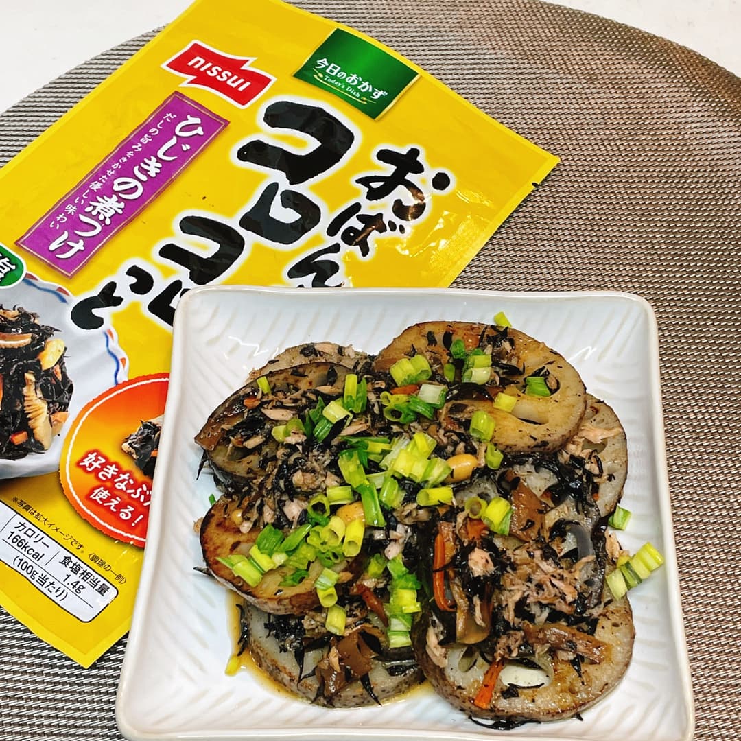 れんこんとひじきの煮物の完成写真