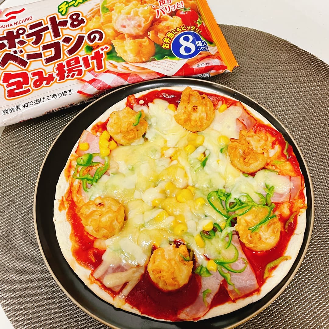 ポテト&ベーコンピザの完成写真