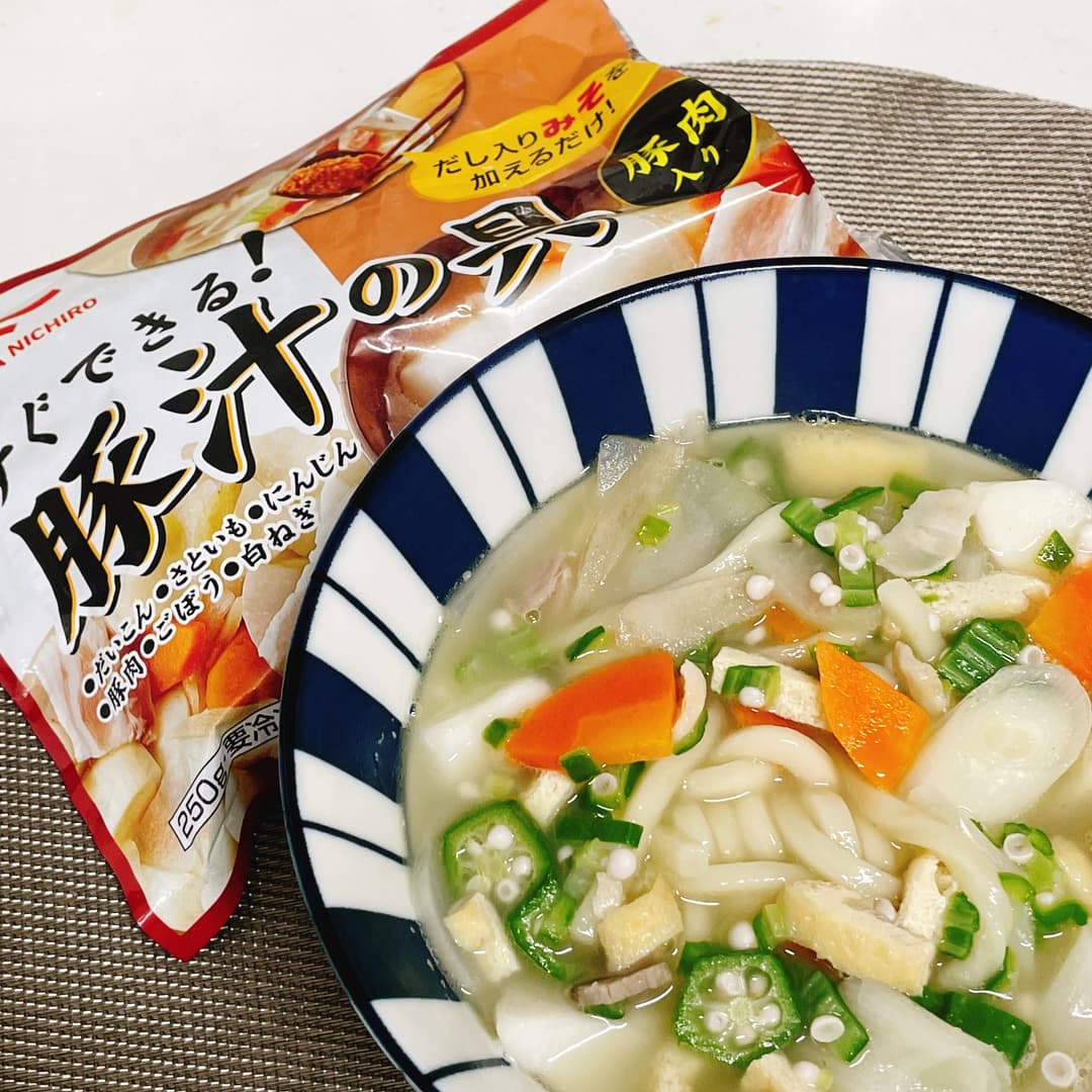 ウェイパーで作る豚汁うどんの完成写真