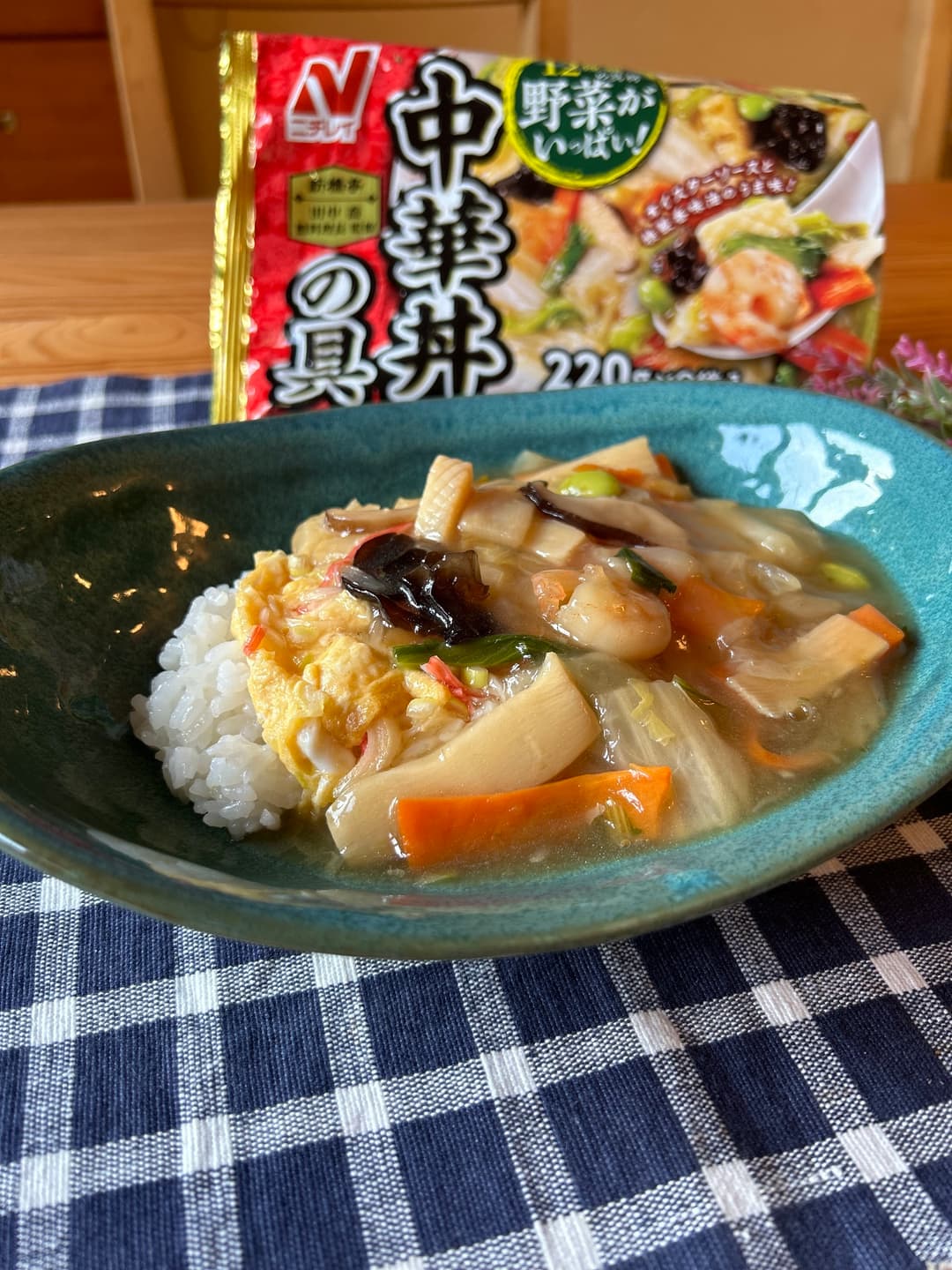 天津飯の五目あんかけの完成写真