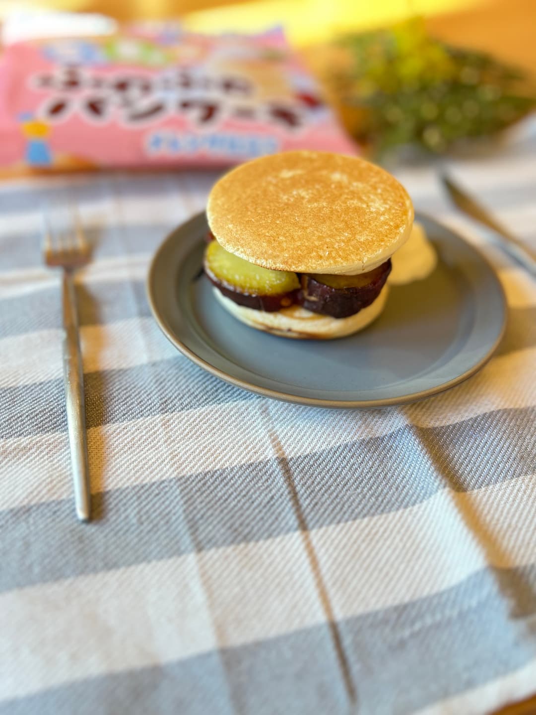 さつまいもサンドパンケーキの完成写真