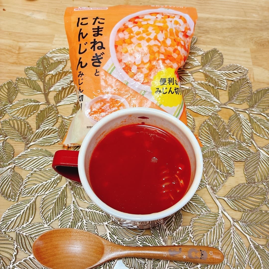 野菜たっぷりパスタスープの完成写真