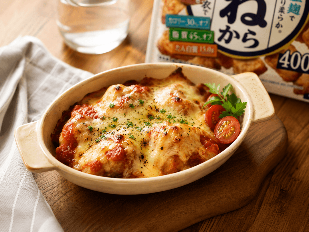 むねからのチーズトマト焼きの完成写真