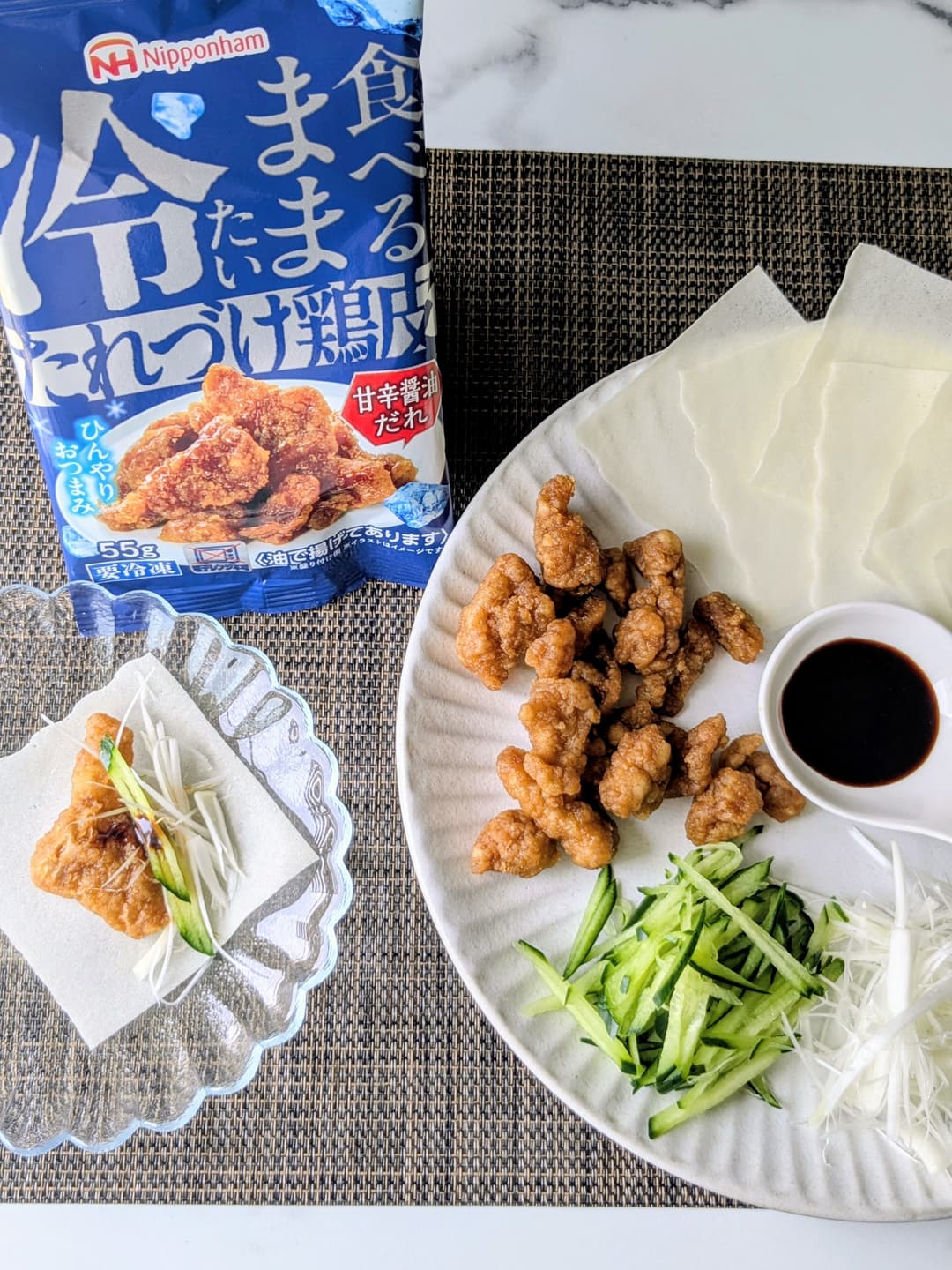 鶏皮の北京ダック風の完成写真