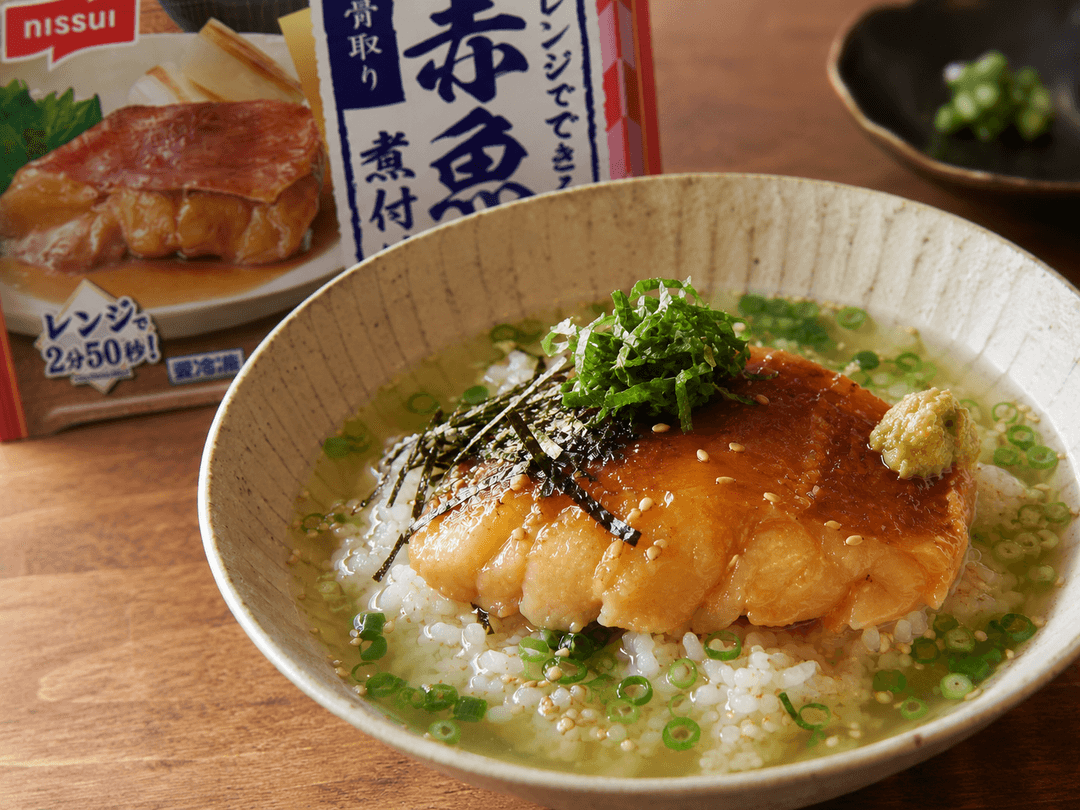 和カフェ風♡赤魚の煮付けだし茶漬けの完成写真