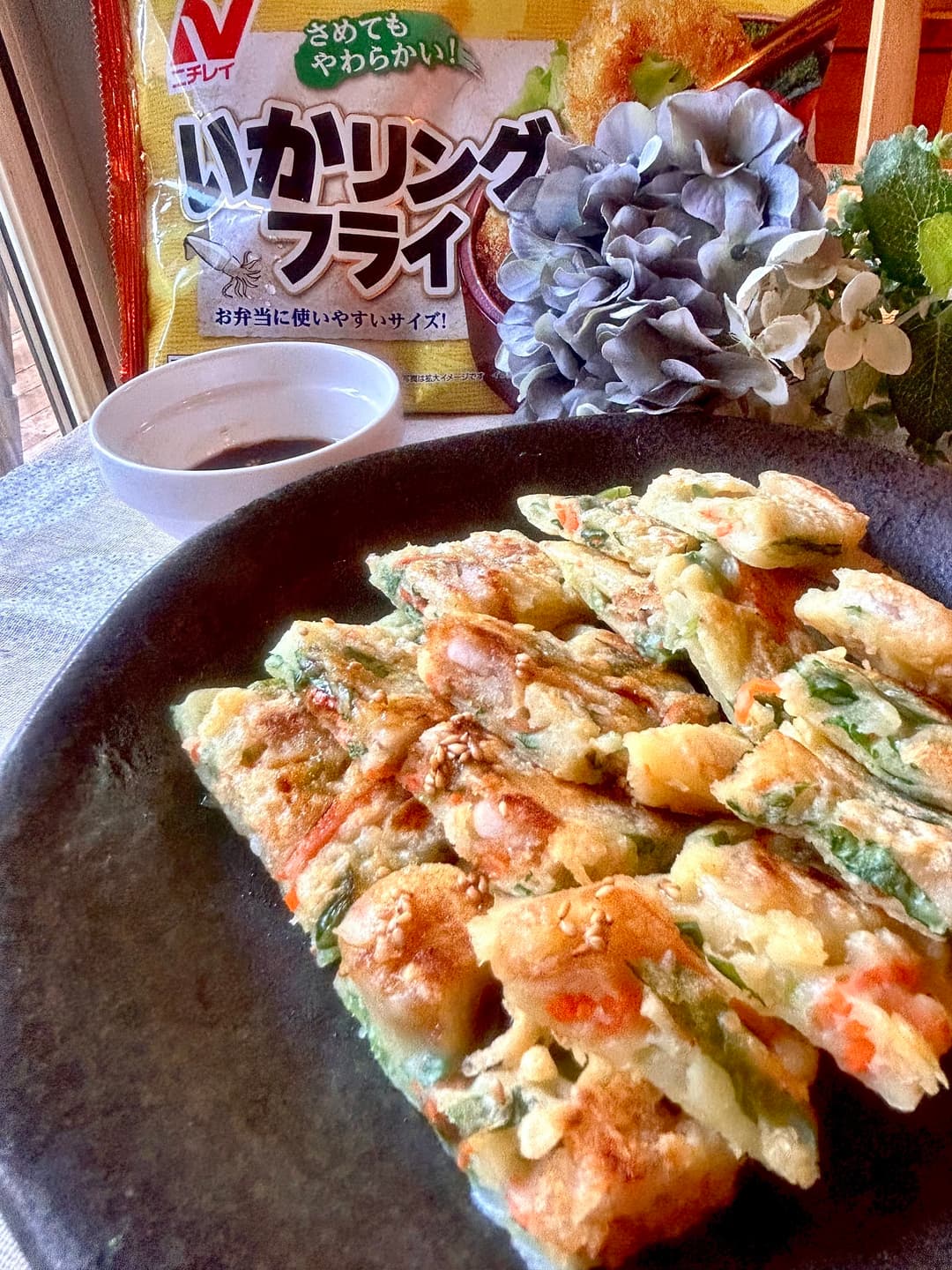イカとセロリのチヂミの完成写真