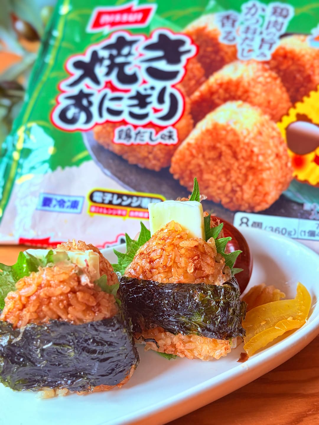 クリームチーズと大葉の焼きサンドおにぎりの完成写真