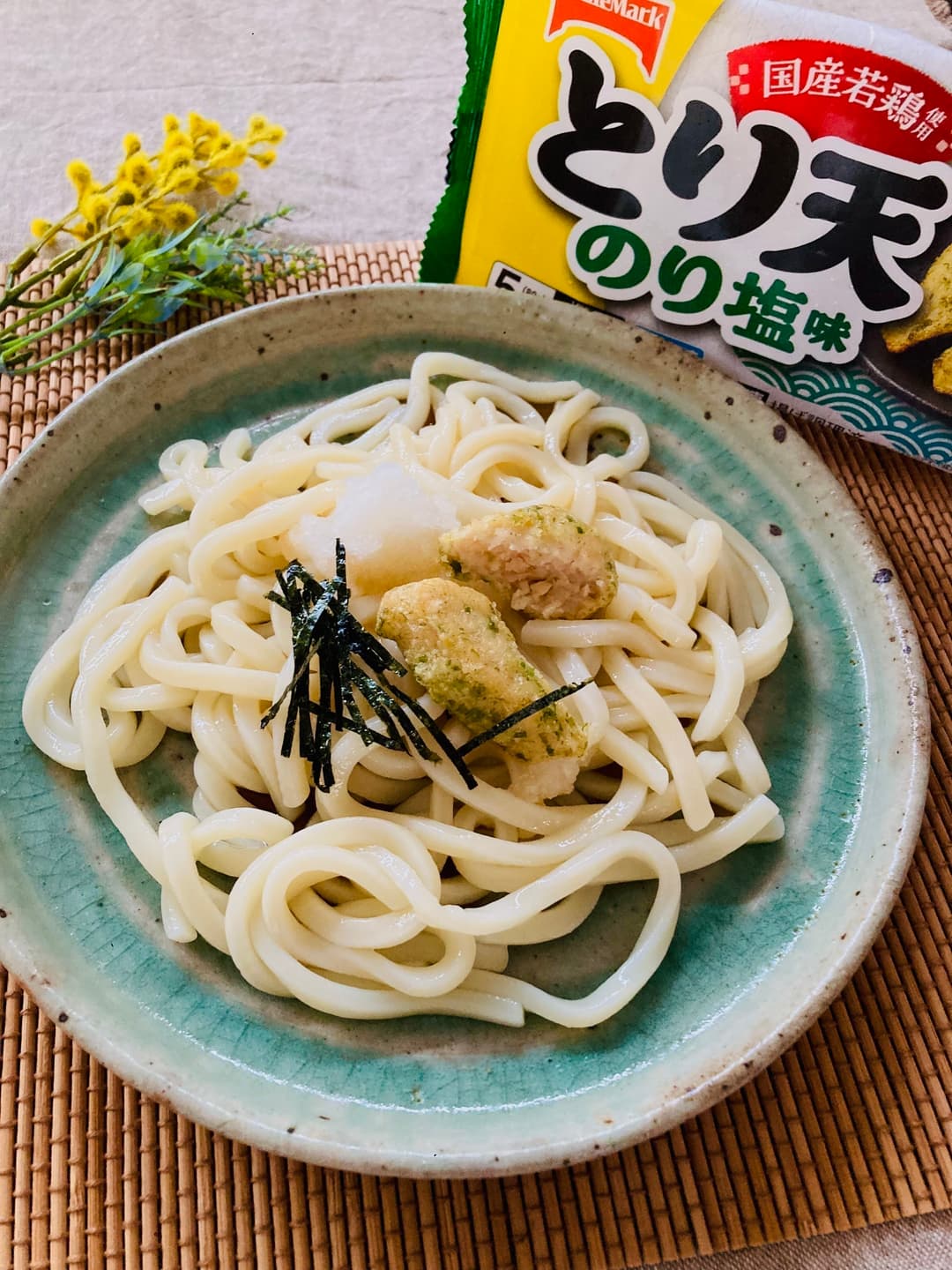のり塩とり天うどんの完成写真